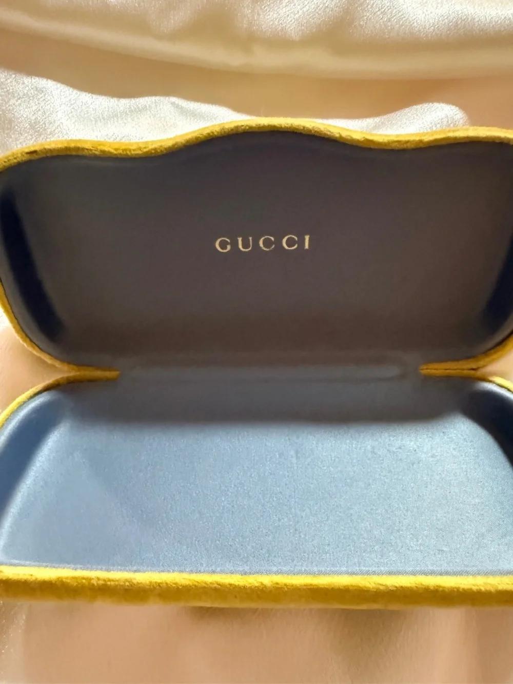 Gucci Yellow Velvet Sunglasses Eyeglasses Case Only